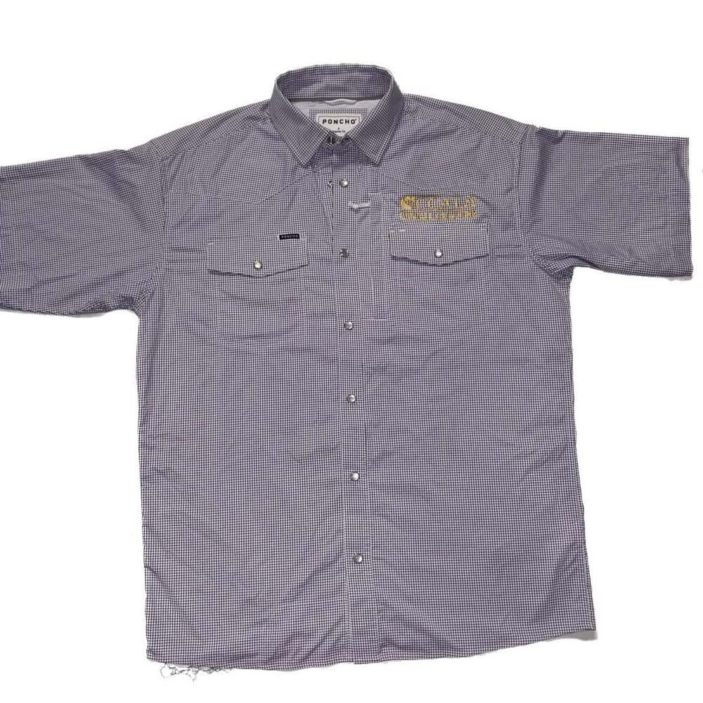 Poncho Short Sleeve Fishing Shirt with Embroidery